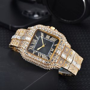 Orologio di Lusso Classico Quadrato con Diamanti, Tendenza Moda Uomo e Donna, Orologio al Quarzo Brillante con Moissanite - Product Image 3