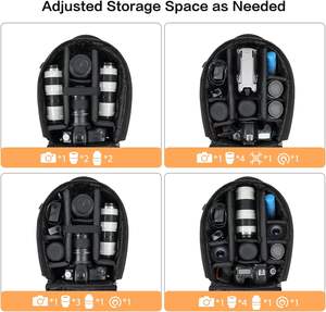 Free Sample Custom Hot Selling High Quality Large Capacity Wear-resisting Square Pattern Camera <b>Backpack</b> - Product Image 2