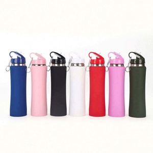 Bouteille Sportive Isotherme Mate en Acier Inoxydable 600ml 750ml avec Couvercle à Paille et Mousqueton pour Camping et Cyclisme - Product Image 6