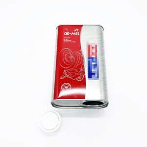 Boîte en fer blanc rectangulaire carrée de 1L de haute qualité pour huile moteur avec logo personnalisé et impression offset - Product Image 4