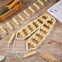 Rouleau massant en bois naturel, ceinture massante pour le dos, thérapie, anticellulite, 1 pièce, 36 boules