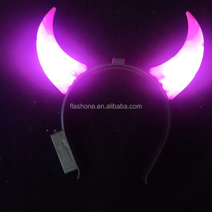 Diadema <span class=keywords><strong>de</strong></span> cuerno <span class=keywords><strong>de</strong></span> <span class=keywords><strong>diablo</strong></span> LED accesorios para el cabello para fiestas conciertos <span class=keywords><strong>luz</strong></span> intermitente aros para el cabello diadema Rave - Product Image 4
