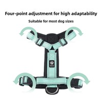 Harnais pour animaux de compagnie avec sangle de poitrine en I, conception anti-évasion pour chiens de taille moyenne et grande ; laisse de promenade résistante aux déchirures, longueur réglable, lavable en machine