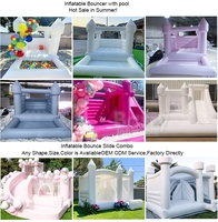 Maison de rebond blanche maison de location de fête pour enfants maison familiale arrière-cour gonflable château blanc grand adapté aux événements de cour fêtes mariages