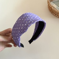 Serre-tête Daou 16 cm de large, motif écossais et pois texturés, accessoires de cheveux charmants pour filles, décoration capillaire décontractée