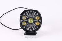 Phare de travail LED rond à 10 lentilles pour moto, projecteur combiné faisceau large et spot pour scooter, vélo électrique, conduite nocturne sécurisée sur autoroute