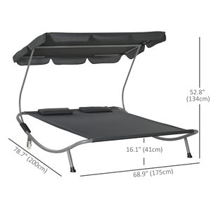 Vendita diretta della fabbrica mobili da esterno giardino doppio <span class=keywords><strong>lettino</strong></span> abbronzante piscina <span class=keywords><strong>lettino</strong></span> <span class=keywords><strong>lettino</strong></span> con baldacchino - Product Image 2