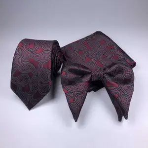 Подарочная коробка галстук-бабочка из полиэстера квадратный карман модный роскошный цветочный принт Пейсли галстук набор для мужчин