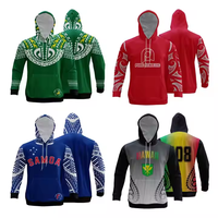 FQ CUSTOM Polynesian Maori Tattoo Rugby Sudadera con capucha Samoa Baloncesto Sudadera con capucha Logotipo personalizado Team TAG TOUCH Ropa deportiva Rasta Sudadera con capucha