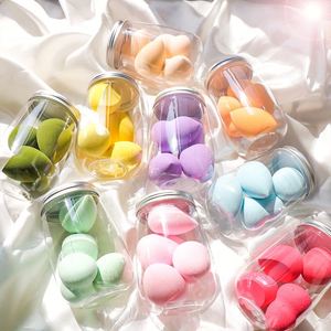Ensemble de 4 éponges de maquillage lavables en forme d'œuf avec éponges de beauté en bouteille pour l'application de liquides, crèmes et poudres - Product Image 1