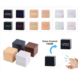 Réveil de <span class=keywords><strong>table</strong></span> en <span class=keywords><strong>bois</strong></span> classique bon marché avec fonction Snooze pour bureaux Vente en gros - Product Image 4