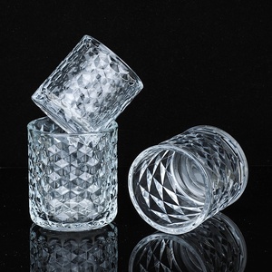 Contenants à bougies en <span class=keywords><strong>verre</strong></span> gaufré vintage 10oz, supports à bougies transparents de luxe en gros pour la fabrication de bougies DIY, aromathérapie, décoration intérieure, mariage - Product Image 3