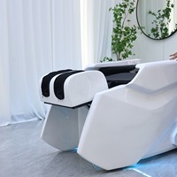 Lit de massage pour salon, spa capillaire, shampooing, repose-pieds réglable, éponge haute densité pour salon de coiffure
