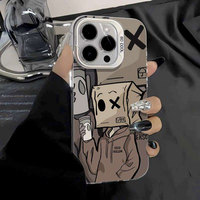 Étui de téléphone INS Box de luxe avec logo personnalisé, peinture UV, TPU antichoc, étanche pour 15/14/13/12/11 Pro Max