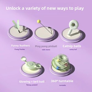 Jouets pour chats très demandés pour l'auto-entretenement : Jouet à <span class=keywords><strong>plumes</strong></span> à la menthe et jouet rotatif à quatre niveaux pour chats - Product Image 4