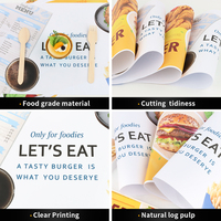 Feuilles de papier alimentaire personnalisées imprimées, résistantes à la graisse, pour l'emballage de burgers, sandwichs, produits de boulangerie, restaurants et snacks