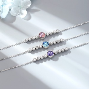 Nabest Anti-deslustre mujeres niñas 925 <span class=keywords><strong>plata</strong></span> esterlina bisel ajuste cristal pulsera compromiso boda <span class=keywords><strong>pulseras</strong></span> joyería - Product Image 1