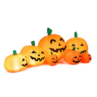 Ensemble de citrouilles gonflables lumineuses pour Halloween, citrouilles gonflables pour la cour, le jardin, la pelouse, la maison, décorations de fête d'Halloween