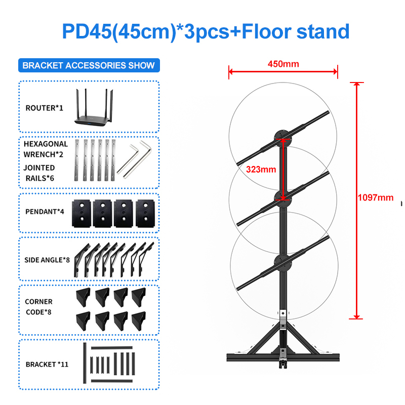PD45*3uds+soporte de suelo