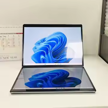 Newly Designed Dual Screen Laptop Large Main + Small Touch Display Customizable Size & Configuration for Business