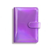 Macaron Color 6-Ring Binder Notebook A6 Leder hülle mit laser glänzendem Effekt Lose blatt bindung