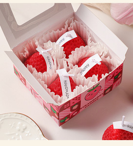 Vela Aromática con Aroma a Fresa Grande de Aspecto Realista, Empaque Completo en Caja de Regalo, Vela Decorativa para Cumpleaños y Decoración del Hogar - Product Image 6