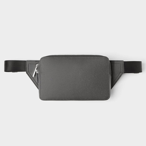 <span class=keywords><strong>Riñonera</strong></span> personalizada vegana de cuero texturizado para hombre, bolsa negra para cinturón Zipeer - Product Image 5