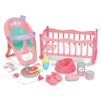 Poupée reborn en silicone pour bébé Samtoy personnalisée 3 en 1, 14 pouces, 12 sons, avec poussette, lit et autres accessoires