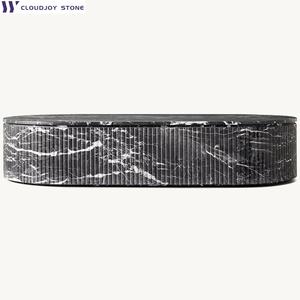 Luxueuze ronde salontafel/podest/voetstuk/middentafel van natuurlijk travertijnmarmer in moderne stijl voor woonkamermeubilair - Product Image 2