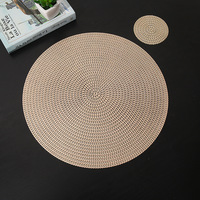Stock or PVC tapis de table à manger rond en vinyle décoration de mariage avec coussin or rose accessoires de cuisine