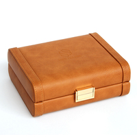 Lot de quatre étuis à cigares élégants en cuir PU, boîte à cigares en cuir véritable, fournie directement par l'usine