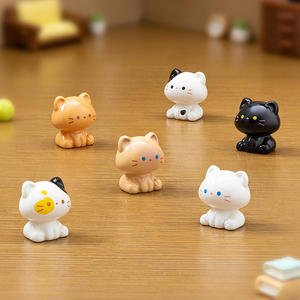 Figurine en résine de chaton vache laitière siamoise assise mignonne, accessoire de décoration DIY charmant et ornement de bureau - Product Image 1