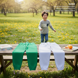 Pantalones Deportivos Casuales para Niños OZKIZ, Pantalones de Punto Premium P03 para Niños de 6 a 9 Años, Moda Infantil Primavera/Otoño, Venta al Por Mayor - Product Image 3