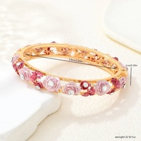 Bracelets manchette tendance pour femme, style chinois, en émail cloisonné, alliage de zinc plaqué or, motif floral ajouré, bijoux quotidiens