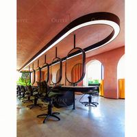 Meubles de salon pliables modernes en acier inoxydable avec miroir et étagère de beauté pour salon de coiffure et barbier