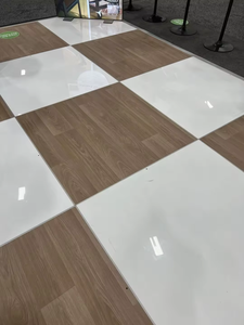 Plancher de danse de haute qualité 3*3 pieds avec système Cam-lock, imperméable, pour utilisation en extérieur et en intérieur, pour événements, mariages, en bois blanc à carreaux, noir - Product Image 4