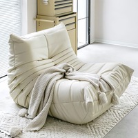 Moderner Freizeit-Relaxsessel aus Leder und Samt, Komfortabler Akzentstuhl für Wohnzimmer, Schlafzimmer, Hotel und Apartment
