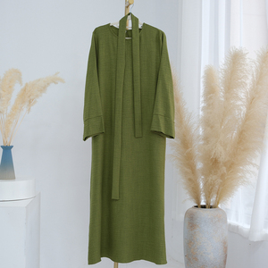 Maxi abito Casual stile semplice da donna Abaya con tasca e abbigliamento musulmano islamico semplice <span class=keywords><strong>elegante</strong></span> abito abito abito da sera <span class=keywords><strong>caftano</strong></span> quotidiano - Product Image 4