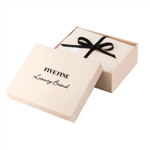 Boîte cadeau rigide de haute qualité pour vêtements personnalisés, deux pièces, couvercle amovible, papier rose, emballage cadeau de luxe premium - Product Image 1