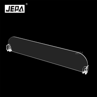 Séparateur d'étagère transparent en PS anti-chute pour l'organisation des produits en supermarché et magasin de snacks