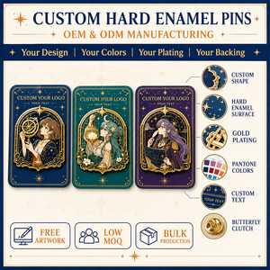 Pins de Esmalte Duro Personalizados de Anime, Chapados en Oro, con Temática de Hadas, Forma Rectangular, Coleccionables - Product Image 4