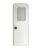 Porte d'entrée de caravane en alliage d'aluminium, résistante aux intempéries, blanche, moderne, certifiée E-Mark, à point unique, taille personnalisable 1800x620mm