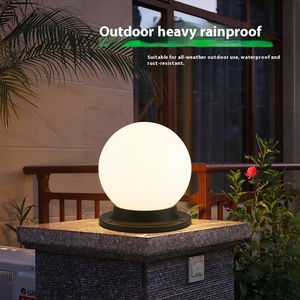 <span class=keywords><strong>Lampe</strong></span> solaire de jardin extérieure étanche avec lumière LED nouvelle conception de lune de boule ronde pour la porte de clôture de villa de jardin de cour - Product Image 4