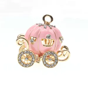 Prinses Wagen Hanger-gouden en Roze met Strass-Perfect voor Chunky Kettingen-Cinderella Geïnspireerd Hangers