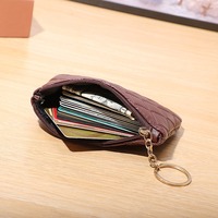 Dompet koin kulit PU portabel koin Wanita Fashion murah kustom pabrik tas penyimpanan warna murni