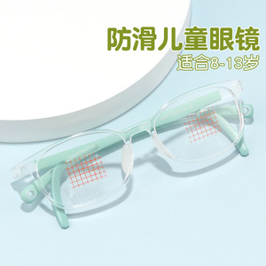 Monture de lunettes rectangulaire en résine pour enfants, taille moyenne, en silicone réglable avec crochets d'oreille, pour myopie, modèle 5803 - Product Image 2