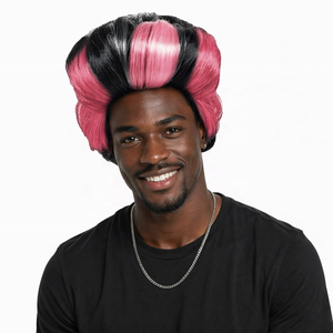 <span class=keywords><strong>Perruque</strong></span> rose <span class=keywords><strong>rock</strong></span> star pour homme, <span class=keywords><strong>perruque</strong></span> courte de cosplay pour homme, <span class=keywords><strong>perruque</strong></span> synthétique résistante à la chaleur rose des années 50 pour Halloween, fête costumée - Product Image 1