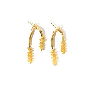 Pendientes de Cristal con Baño de Oro PVD, Acero Inoxidable 316L, Diseño de Aro Resistente y Sostenible - Product Image 1