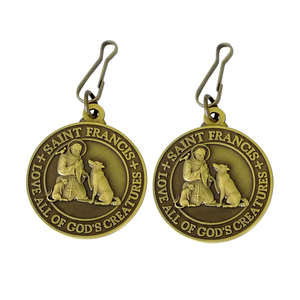 Pendentif de médaille porte-bonheur Saint blanchissant, en métal, pour homme - Product Image 1