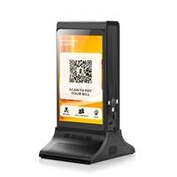 Kiosque de commande automatique avec deux écrans LCD de 7 pouces, WiFi 6, logiciel en nuage, lecteur NFC, affichage d'annonces et conception de table